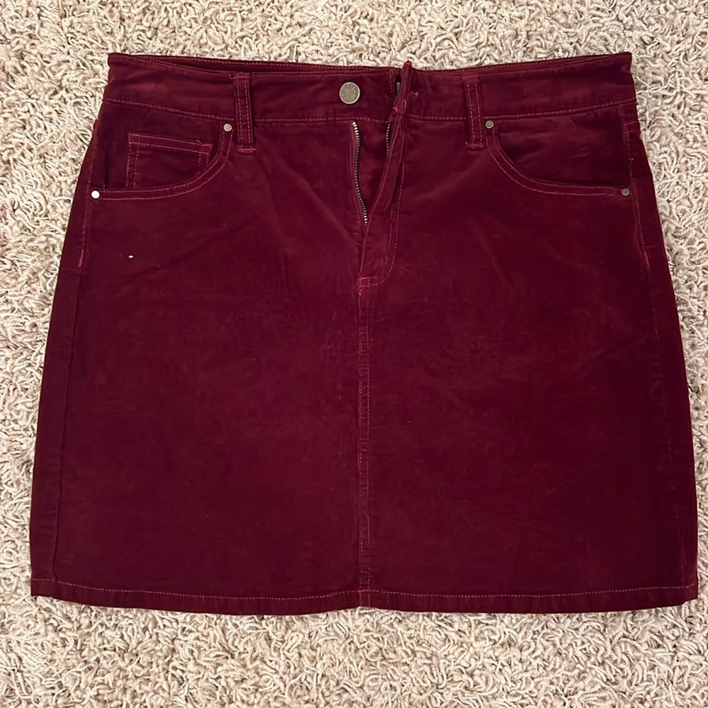 Market & Spruce Corduroy Burgundy Skirt Size 12